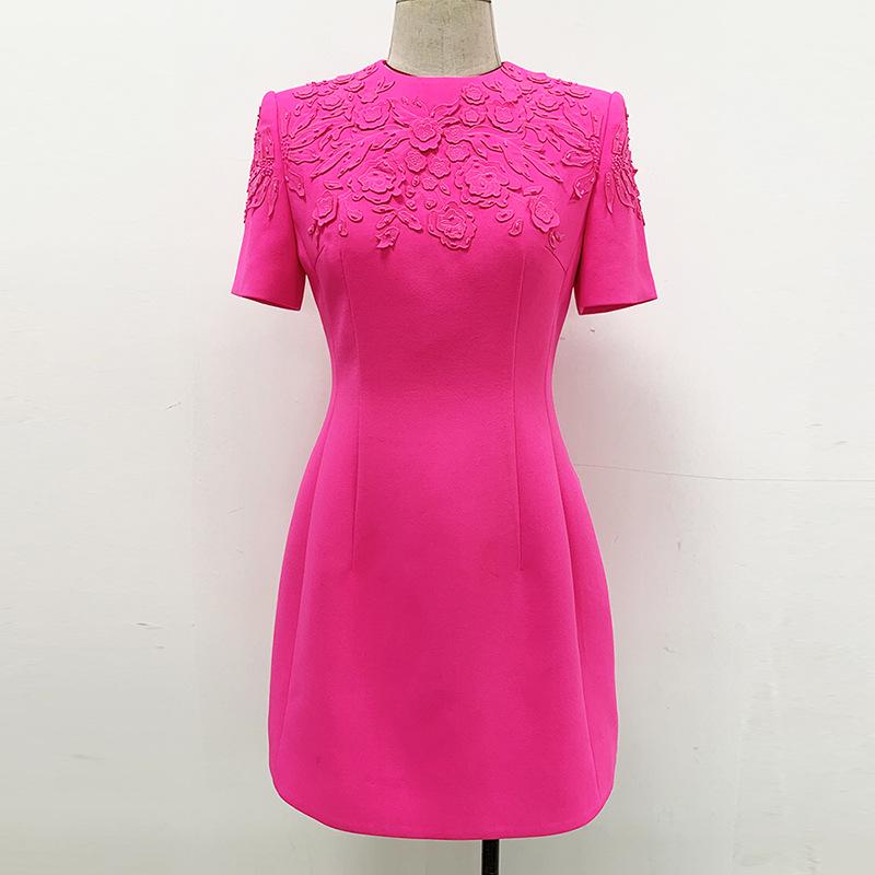 2025 Elegant European & American Beaded Dress with 3D Embroidery