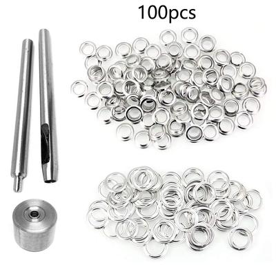 100 Sets 5mm Grommets Eyelet Kit with Hole Punch Tool for Fabric,Leather,Clothes