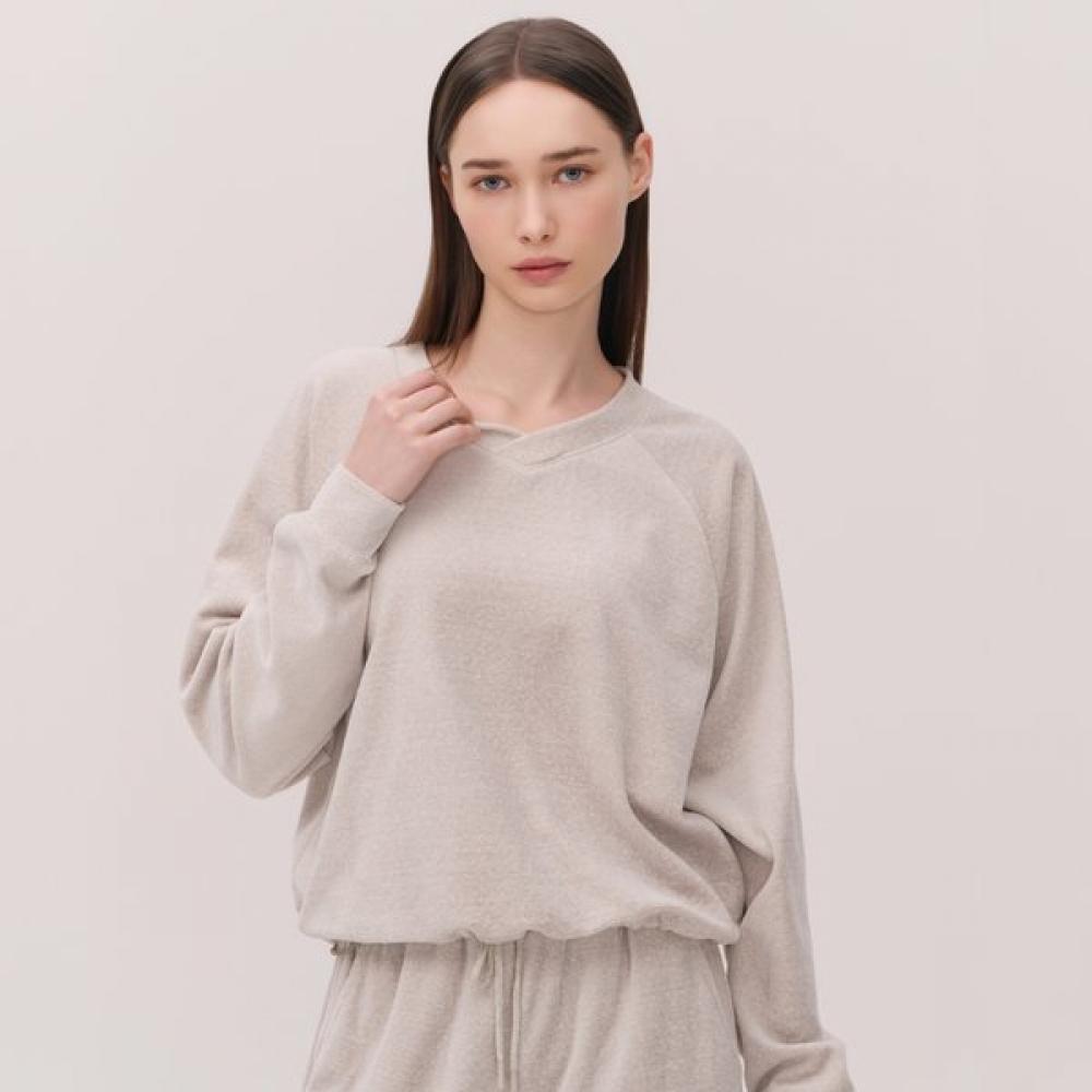 Huit Melange VelVet V Neck Sweatshirt Htwtp5l05t MBE/S