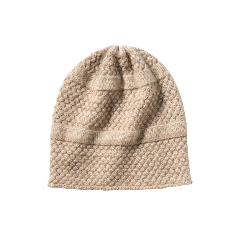 Cashmere Autumn and Winter New Style Women's High End Knitted Outdoor Warm Jacquard Ear Protection Hat Knitted Casual Baotou Hat