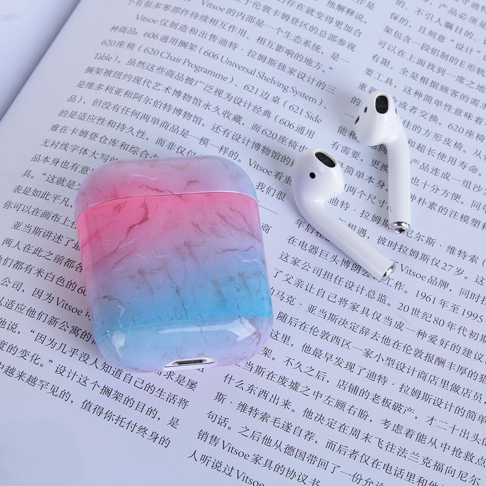 Fashion Charging Box Dust Guard Hard PC Protective Case Cover Bag Shell Marble Stone