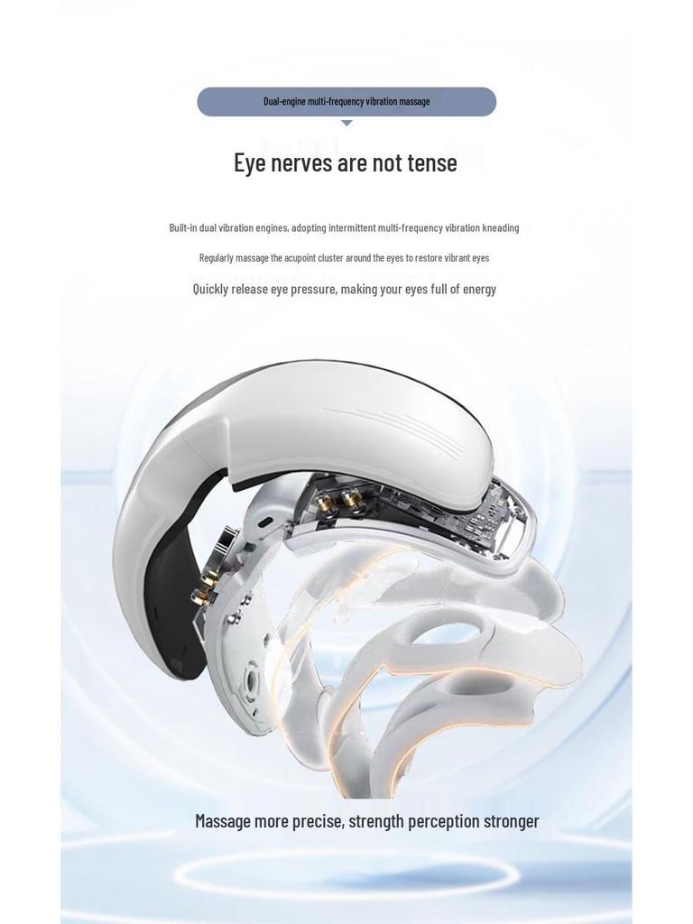 Rechargeable Eye Massager with Heat & Smart Massage for Eye Fatigue Relief