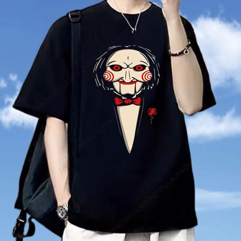 

Horror Movie Saw X Goth Clothing Best Selling Cotton Short Sleeve Vintage Streetwear Camisetas Harajuku Fashion Unisex Tops S разноцветный