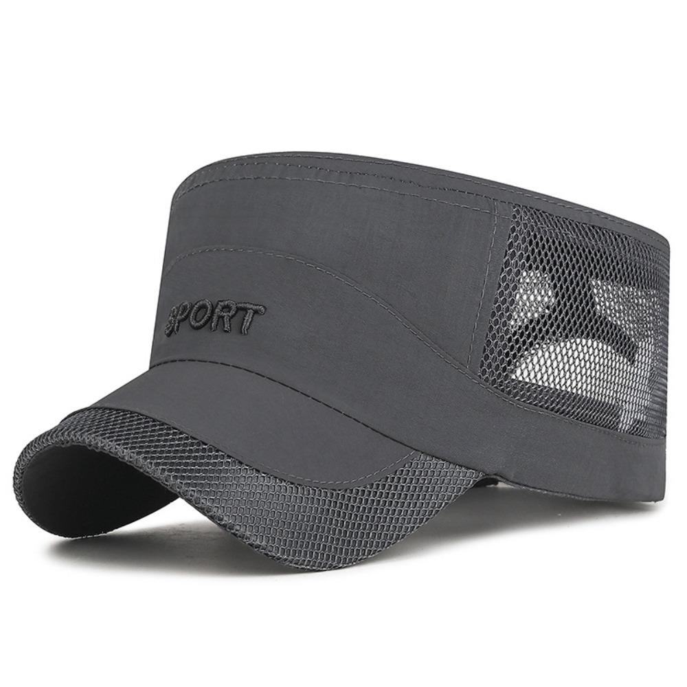 

Adjustable Flat Top Cap Breathable Quick Drying Cap Versatile Mesh Sun Hat Summer Outdoor