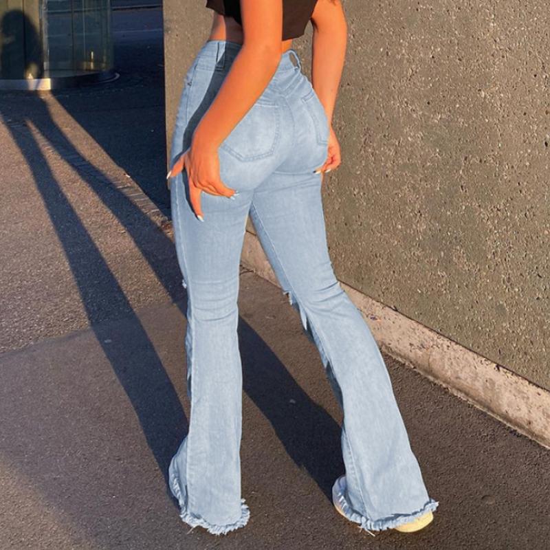 GMXIA Hochtaillierte Vintage Stretch Slim Kniebrechende Schlaghose