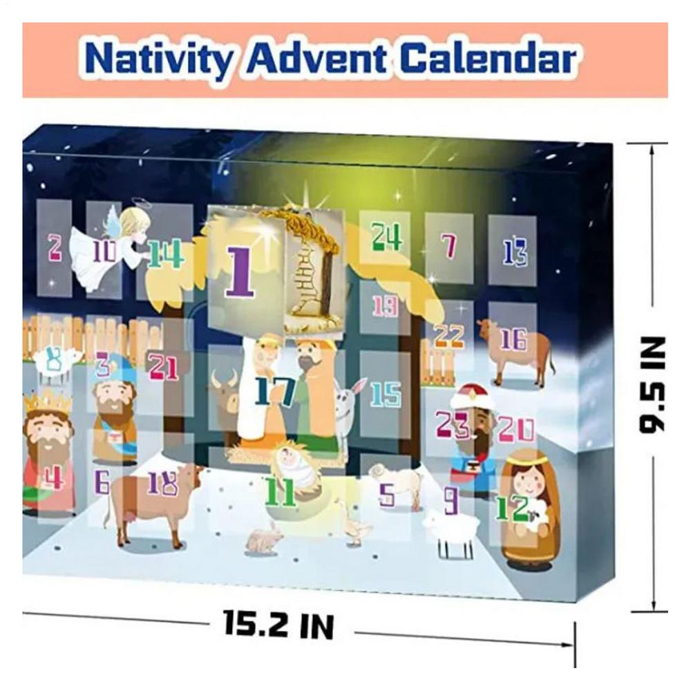 Christmas Countdown 2025 Advent Religious Nativity Small Figurines Christmas Calendar For Home Decor Living Room Church