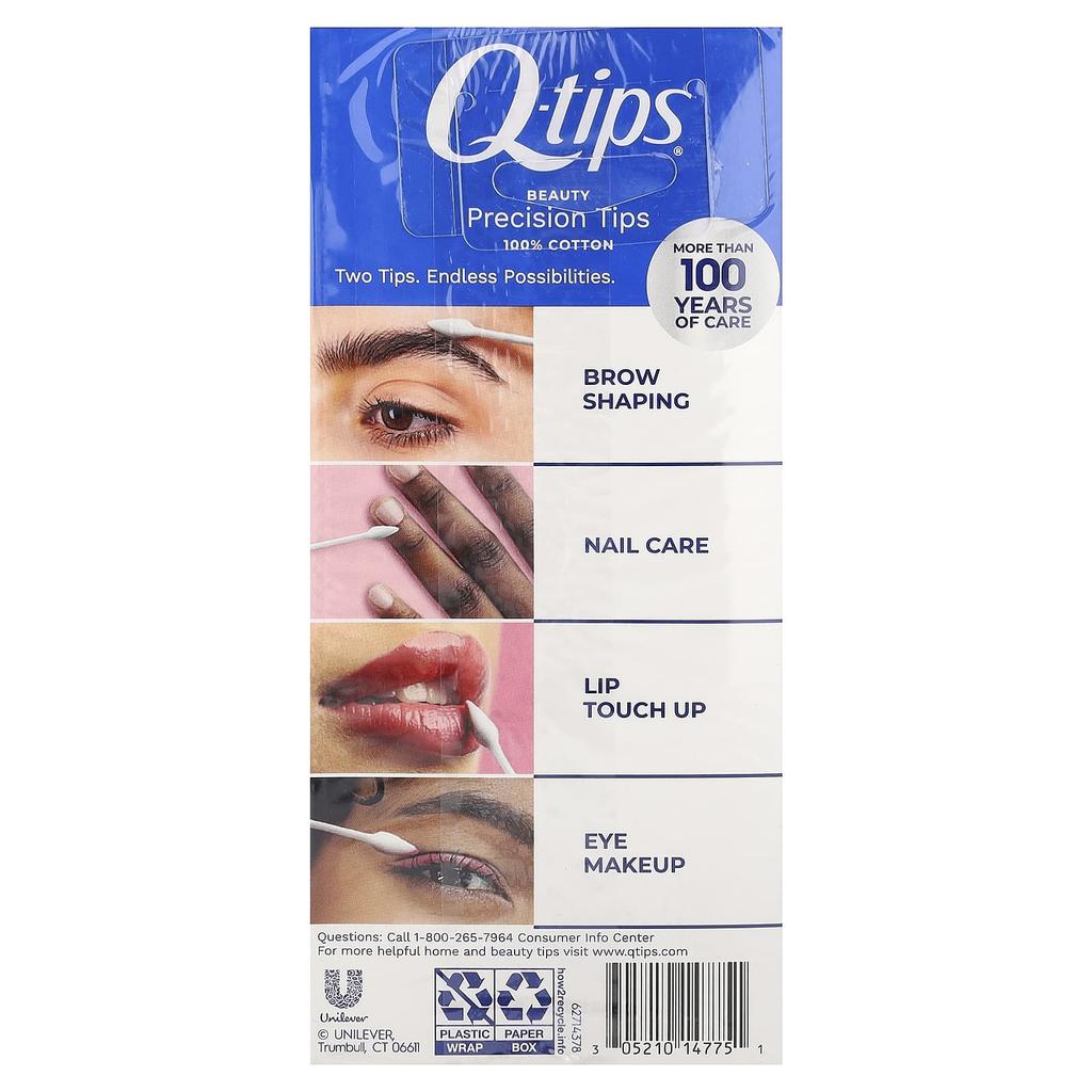 Q-tips Precision Tip Paper Stick Cotton Swabs, 170 Count