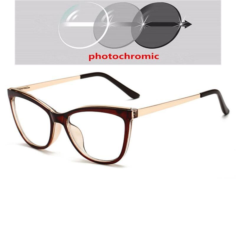 Fashion Cat Eye Anti Blue Light Glasses Women Spring Leg Prescription Eyeglasses Female 0 To -6 0 Diopter