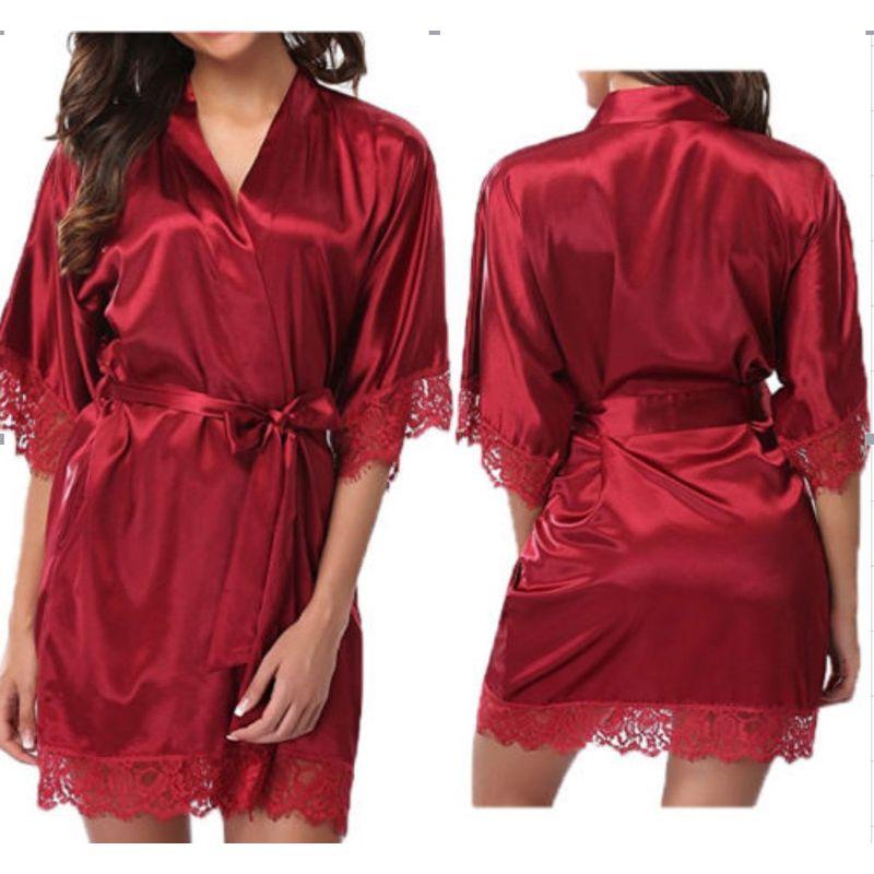 

Women s New Sexy Pajamas Nightdress Ladies Suit Wine Red S