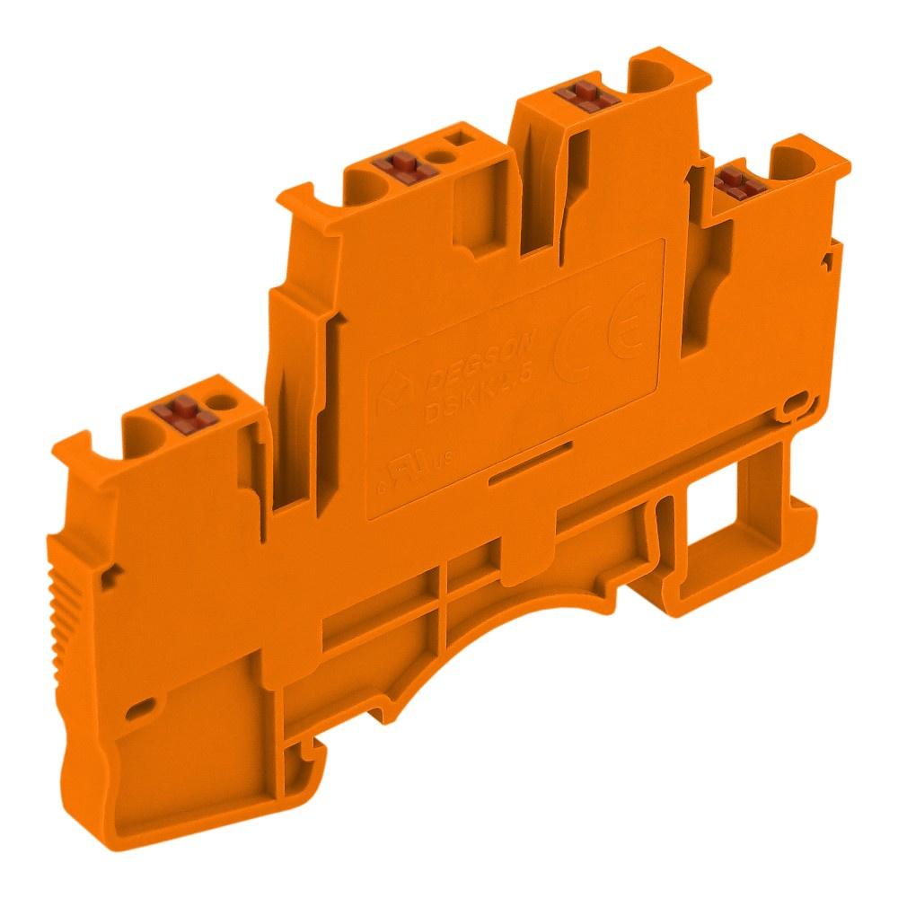 Orange 2.5mm2 Double-deck 4-wire Terminal Block
