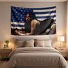 American Flag Portrait Tapestry, Trendy Bedroom Background Wallpaper for Male Esports Room Decoration