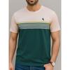 3D-Printed Color-Striped Men's T-Shirt Ship Anchor Pattern  Harajuku Street Style Round-Neck