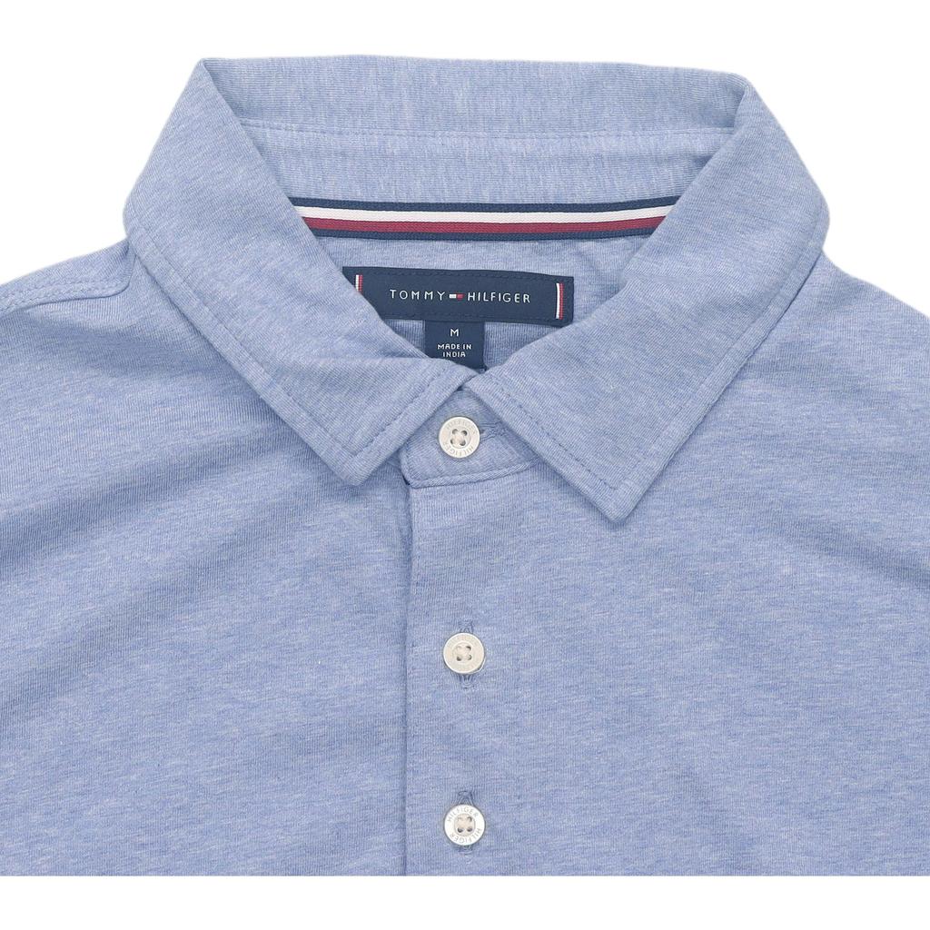 Tommy Hilfiger Golf Outfit American Vintage Solid Color Simple Comfortable Slim Fit Short Sleeve Polo Shirt Men tops Light-Blue 78JA919-420