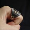 New Men's Two-color Ring, Creative Indian Avatar Personalized Punk Jewelry
