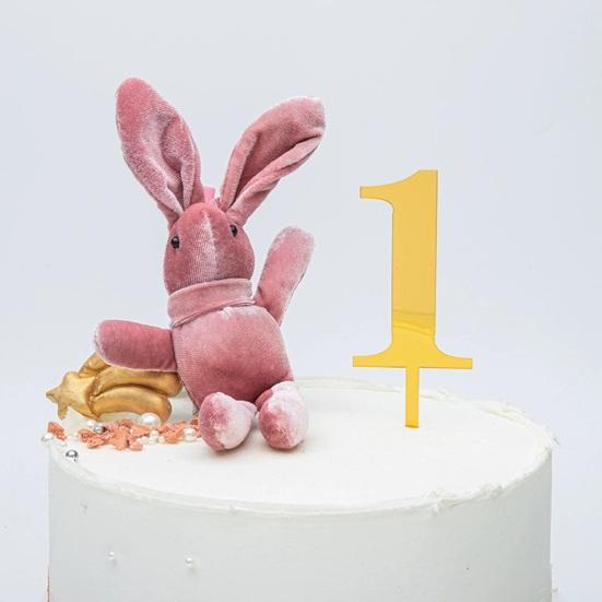 Numbers Birthday Cake Candle Holder Set Acrylic Cake Topper Reusable Party Cake Accessories for Birthdays Anniversaries Weddings