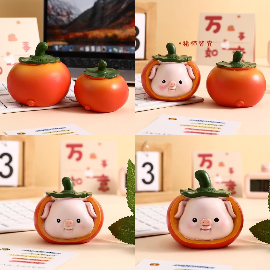 Adorable Cartoon Resin Pig Year Figurine Perfect For Home And Car Decoration