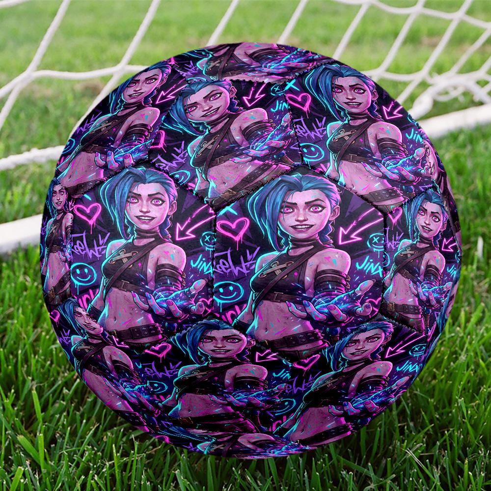 Jinx Print Size 5 Soccer Ball, Standard Match Football for Sports Game and Team Practice, Ideal Gift for Soccer Fans