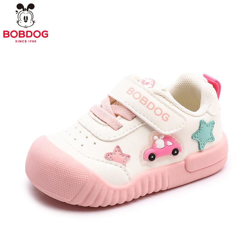 Babudou toddler shoes for girls, autumn new leather-faced functional shoes for baby boys, soft-soled versatile baby shoes
