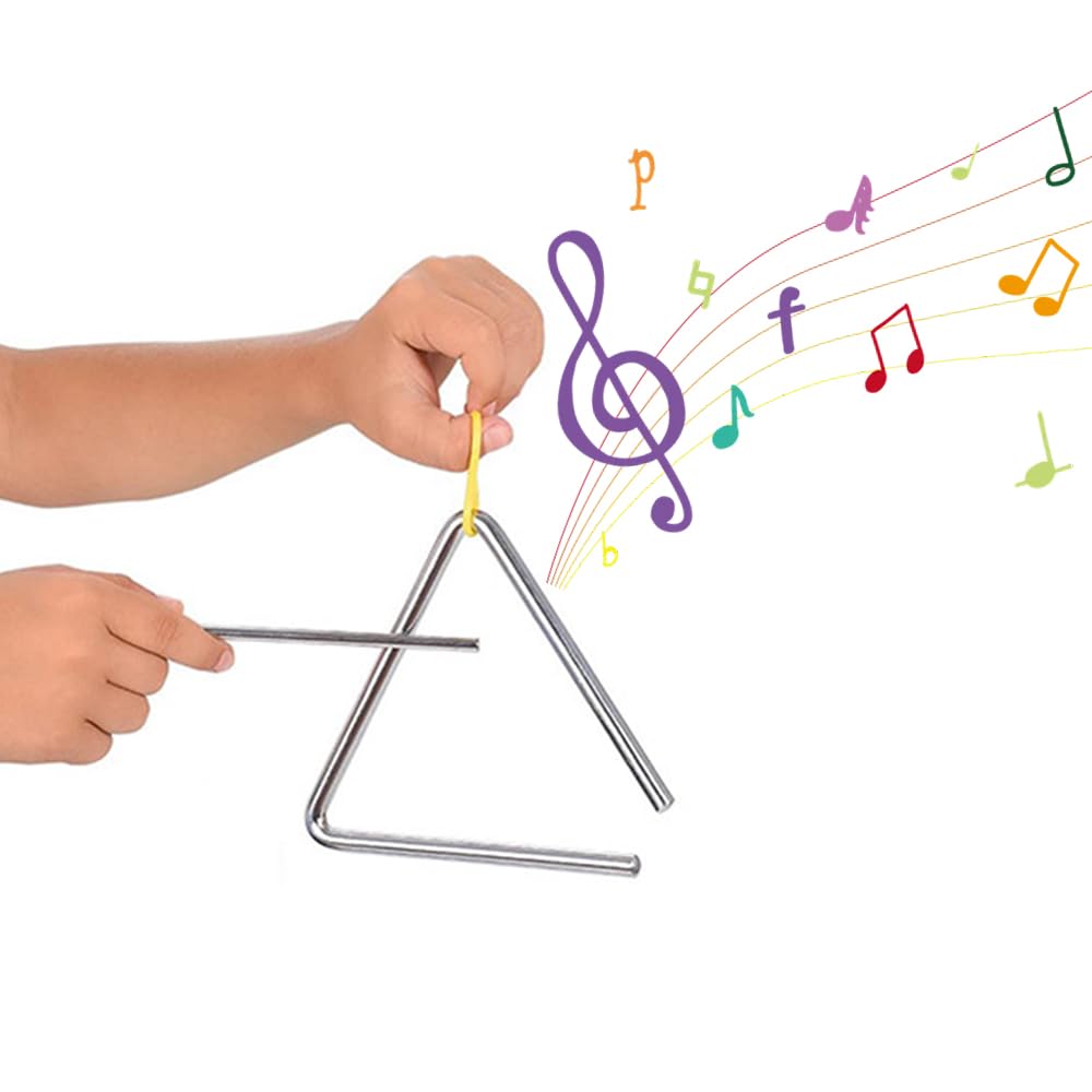 LKCCTK Triangle Percussion for Small Musical Educational Fun for Concerts and Musical Performances Instrument, 4-inch, Kids, Instrument, Toy,
