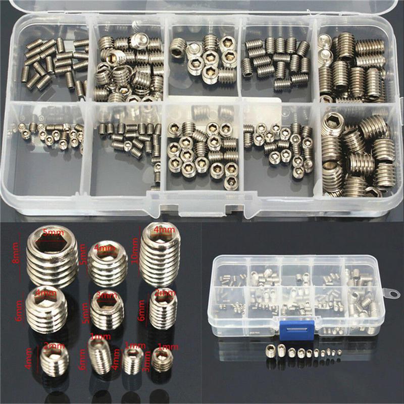 Set Screw 200pcs Hex Socket Head Grub Set Screw Cup Point Assortment Kit with Box Screw hex nut Steel Set Screw Set Screw 200pcs Hex Socket Head Grub Set Screw Cup Point Assortment Kit with Box Screw hex nut Steel Set Screw