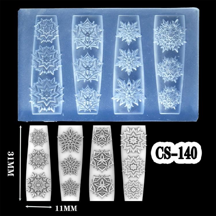 Beautiful 3D Floral Nail Art Silicone Mold Elegant Carving Flower Nail Art Accessory Mold for DIY Resin Designs