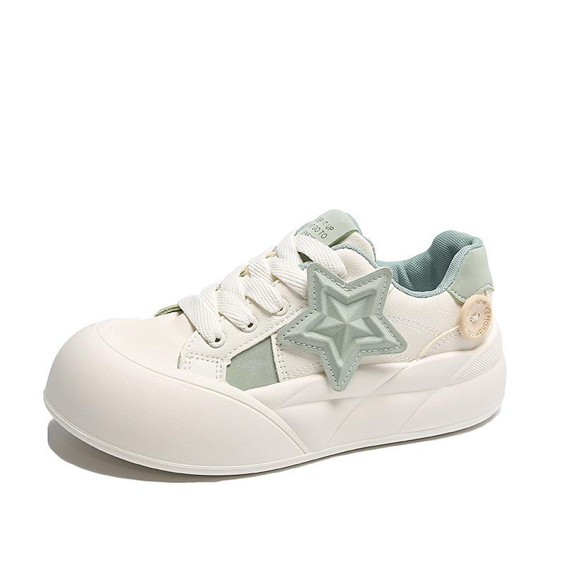 Star board shoes women's niche thick-soled heightening little white shoes 2025 new spring and autumn student versatile casual bread shoes
