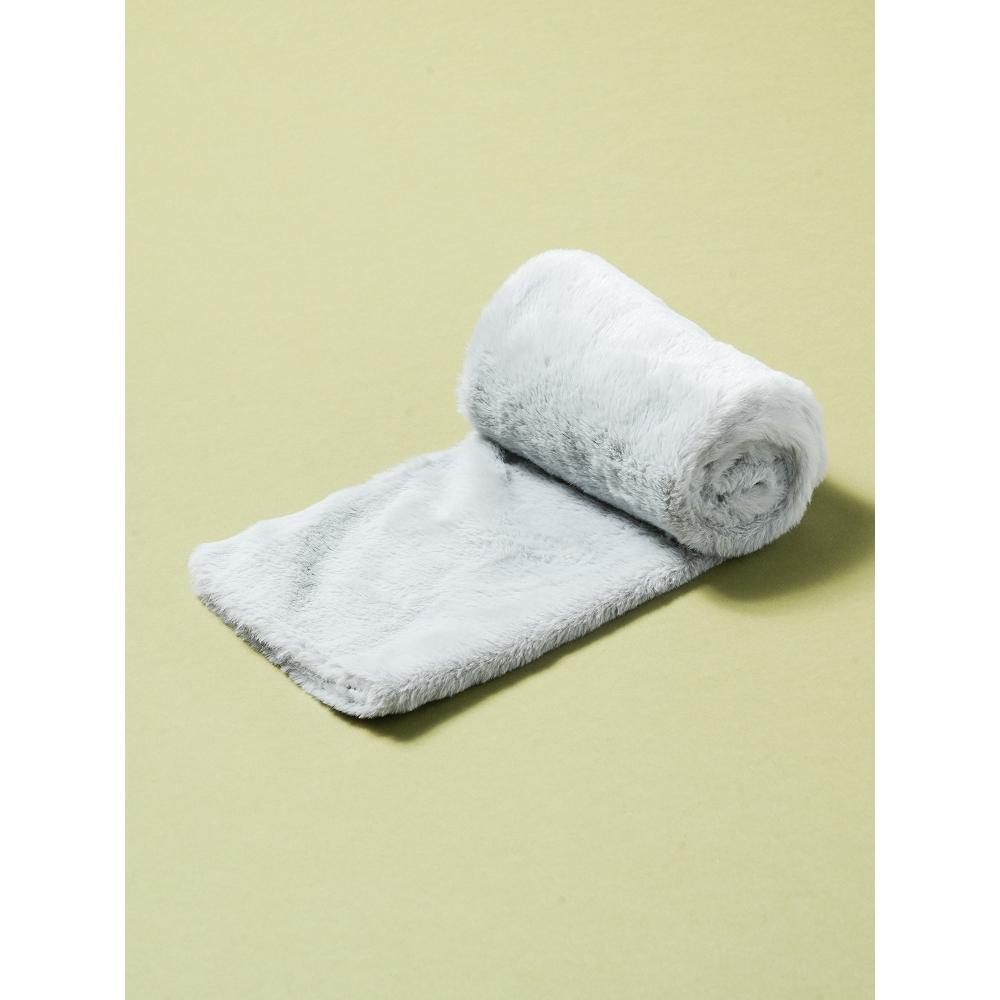 Daiso Solid Color Fur Shawl 90 X 15 Cm Gray