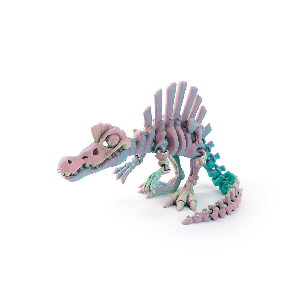 Multi-Color 3D Printed Echinosaurus Dinosaur Mini Size Bone Model Movable Dragons Figurine Movable Joints Desktop Craft