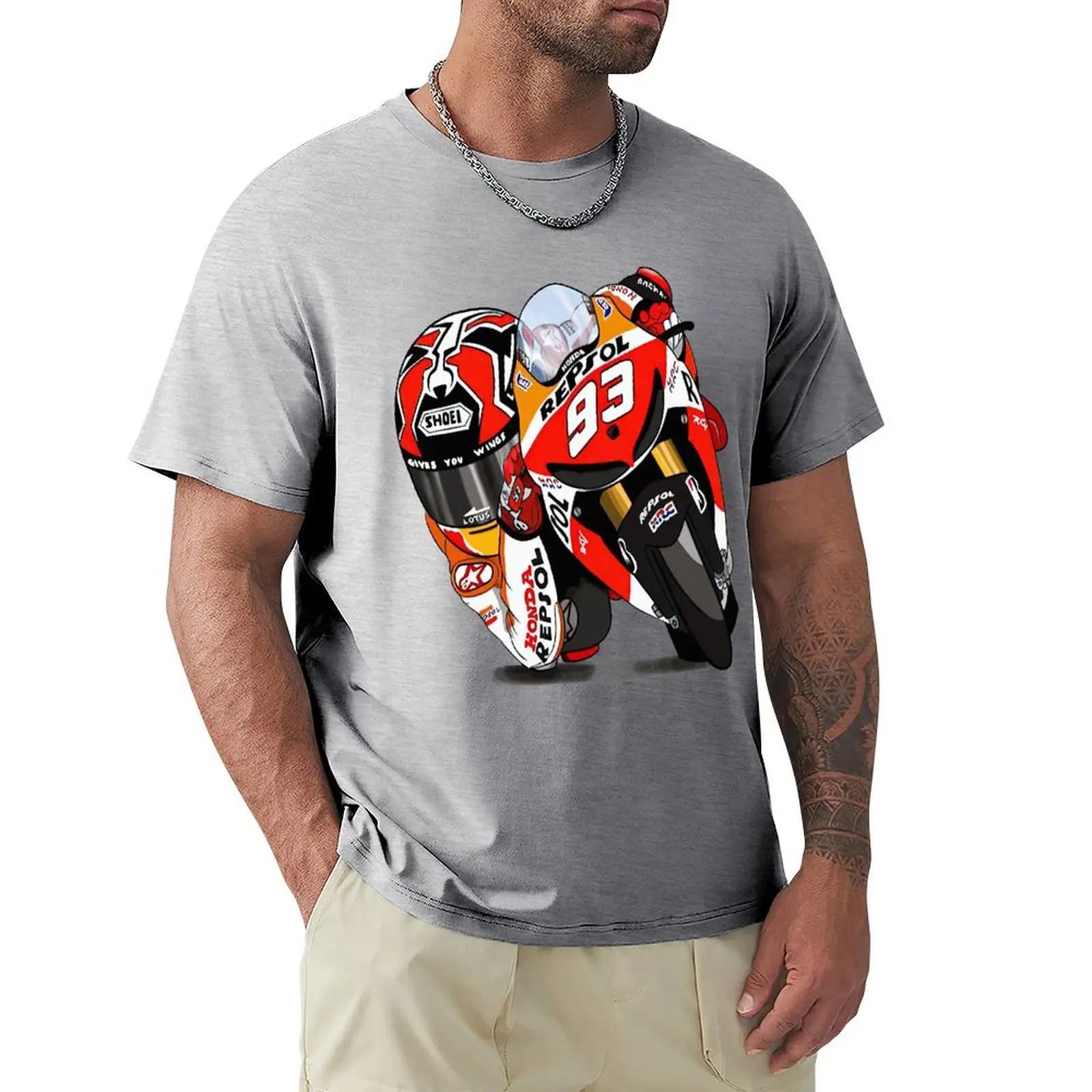 The best product for you Marc Signature 93 MOTO T-shirt Harajuku T-shirt met korte mouwen 100% katoen Grafische T-shirt Tops XL