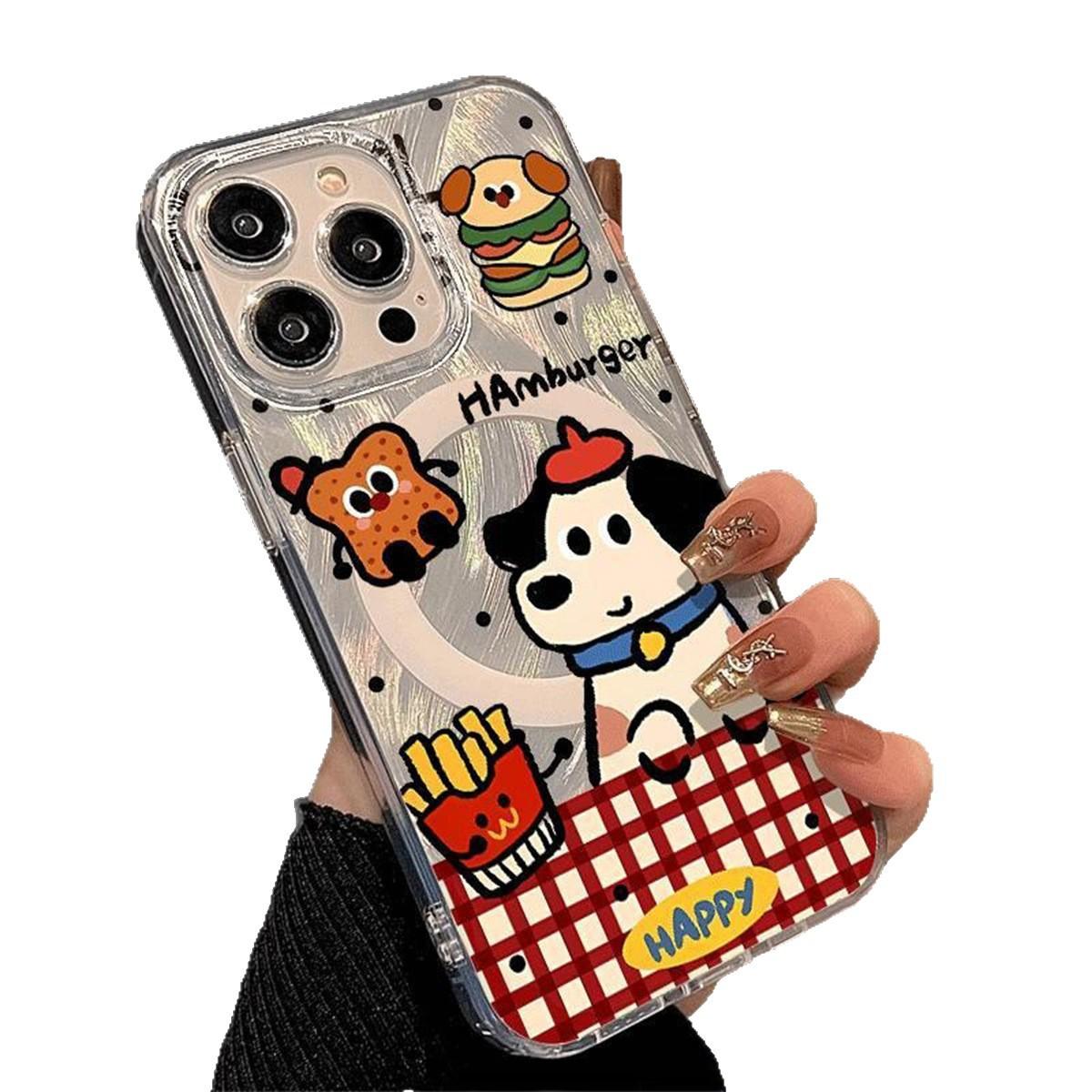 

For IPhone Protective Case Magnetic Imd for Huawei Pura70pro for Apple 15promax Summer Feather Gauze Case For iPhone 16PROMAX