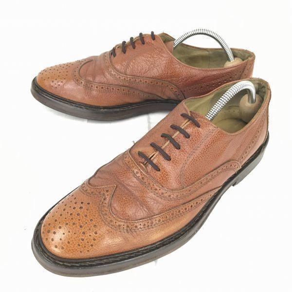 

80s-90s Vintage/EATON/Grain Leather Goodyear Welt Full Brogue Wingtip Dress Shoes/26.5/Red Brown/(USED)
