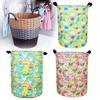 Butterfly Elephant Rabbit Bear Flower 3d Print Cylinder Clothes Basket Storage