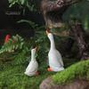 Realistic Goose Sculptures Ornament, Miniature Resin Figurine, Garden Statue Statues for Outdoor Micro Landscape Bonsai Patio Decor Decorative