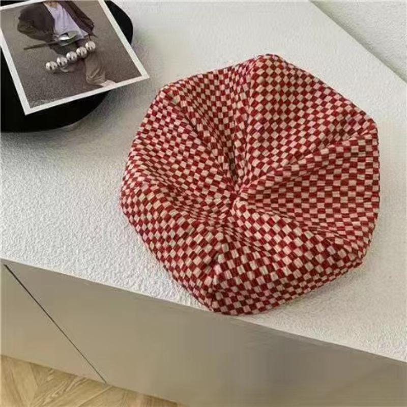 

Берет в шахматную клетку, модная зима-осень для женщин, береты в стиле ретро для девочек, регулируемая клетчатая шляпа художника, повседневный уличный берет, шляпа 56-58cm