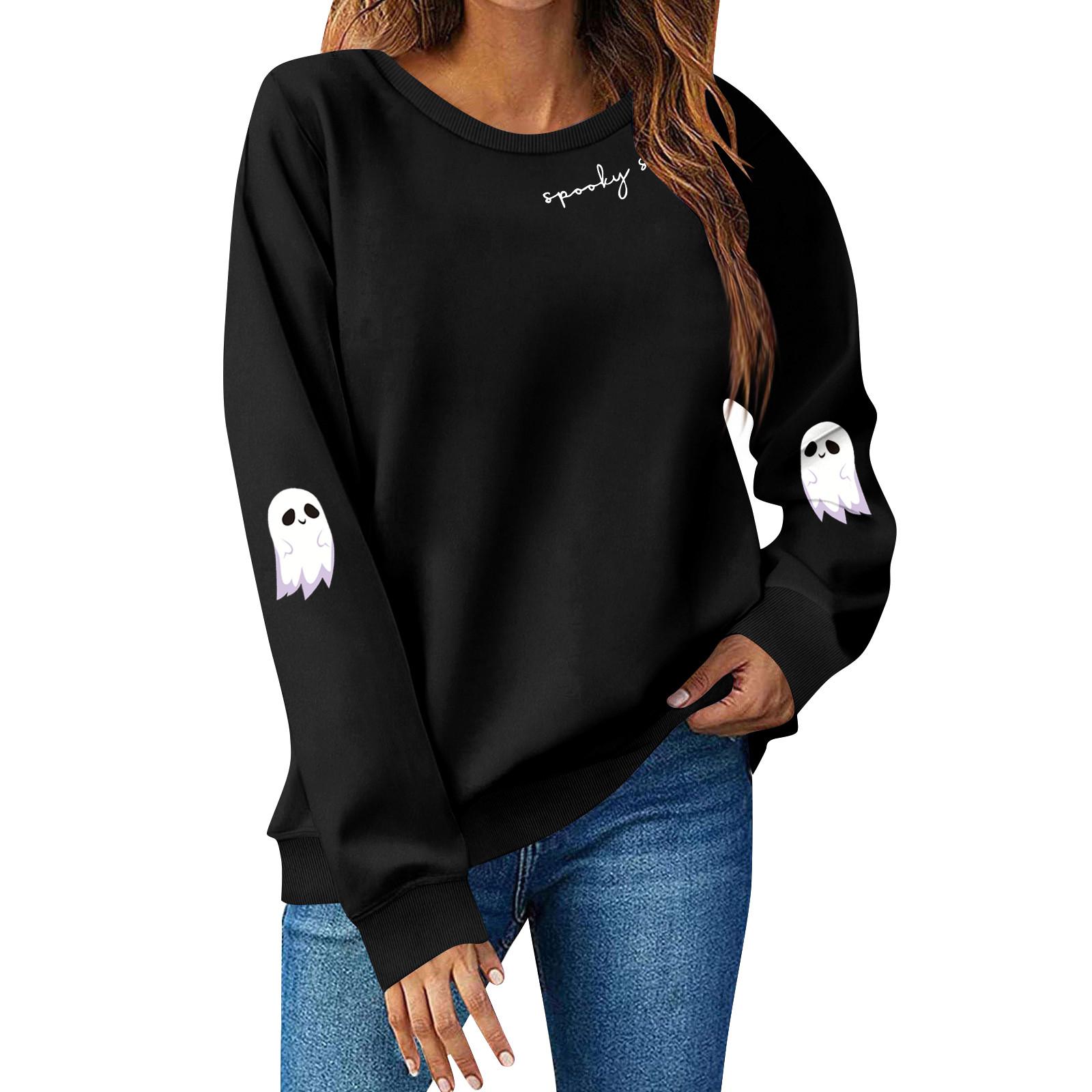 

Женский свитшот с длинным рукавом Повседневный комфортный Свободный Легкий Женский свитшот XXL чёрный