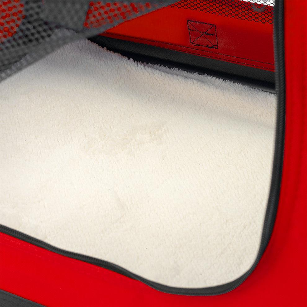 KCT Medium Red Fabric Pet Carrier Travel Transport Bag for Cats and Dogs