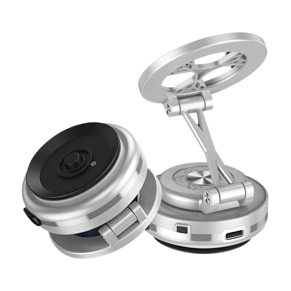 Vacuum Suction Two-way Magnetic Bracket Electric Suction Cup 360 Degree Rotating Mobile Phone Holder Stable Portable Car Bracket
