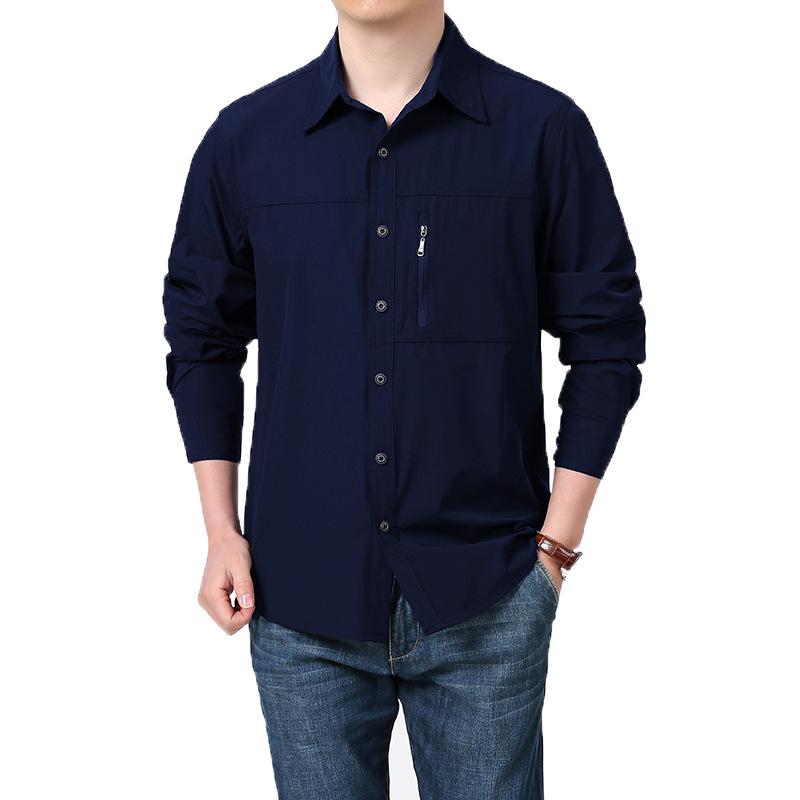 Herren Sommer Schnelltrocknend Kurzarm Übergröße Locker Arbeitskleidung Hemd 102