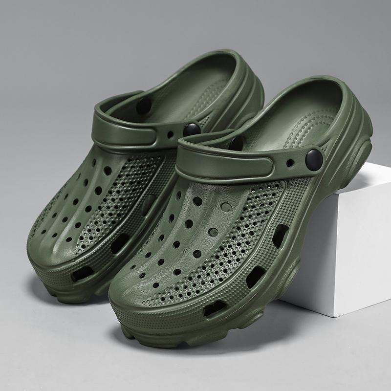 2024new Fashion Beach Slippers Non-slip EVA Slippers Bebealy Men Hole Clogs Slippers Men Garden Shoes Men Arch Support Slides