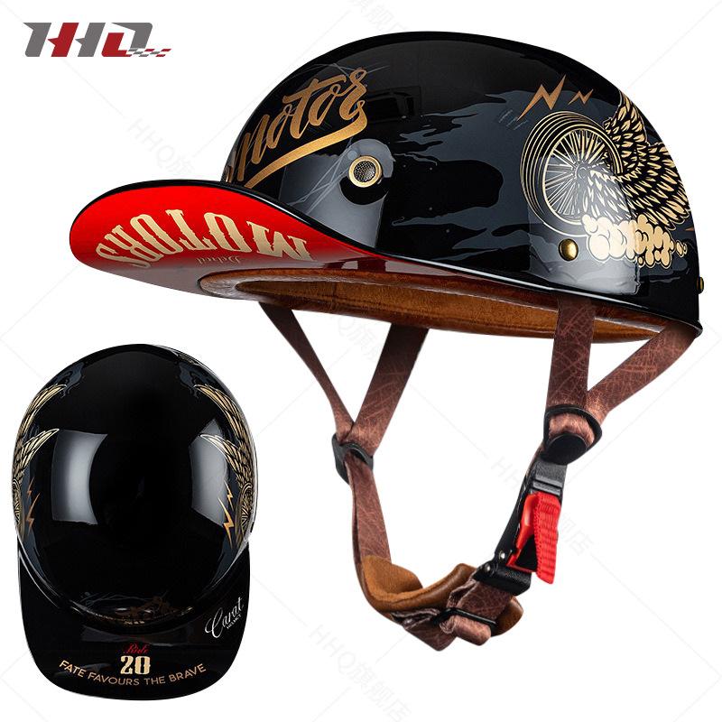 Motorcycle Helmet Half Helmet Summer Men's and Women's Vintage Harley Electric Motor Car Baseball Cap and Helmet