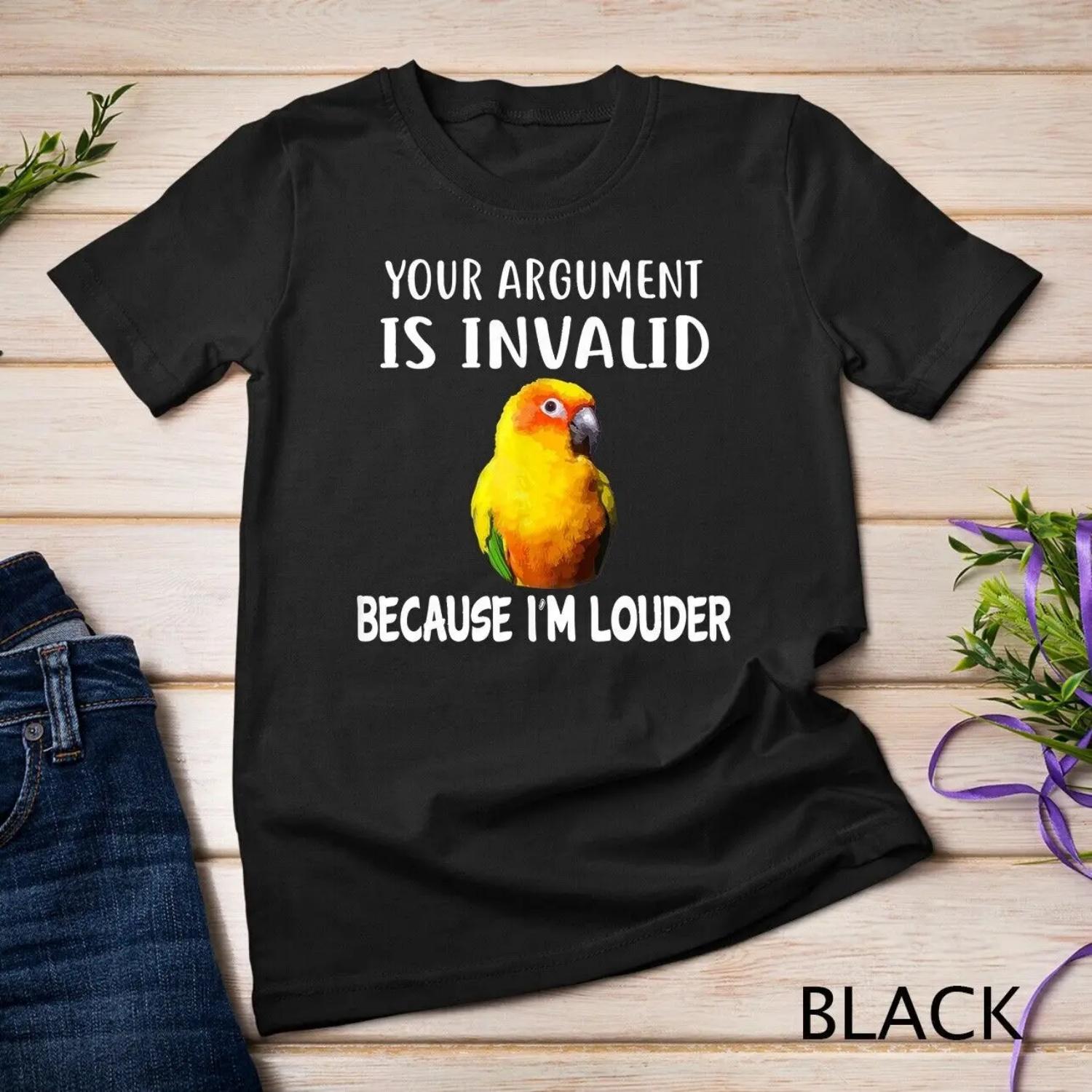 Funny I m Louder Sun Conure Parrot Bird Apparel T shirt S