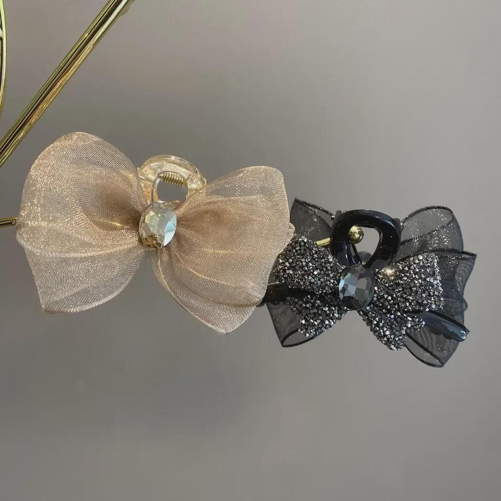 Double-Sided Mesh Bow Claw Clip for Women