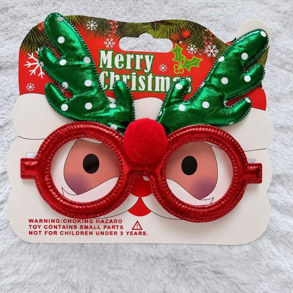 Christmas Plastic Glasses Frame, Merry Xmas Party Costume Eyeglasses, Funny Photo Booth Props, Christmas Decorations for Adults and Kids