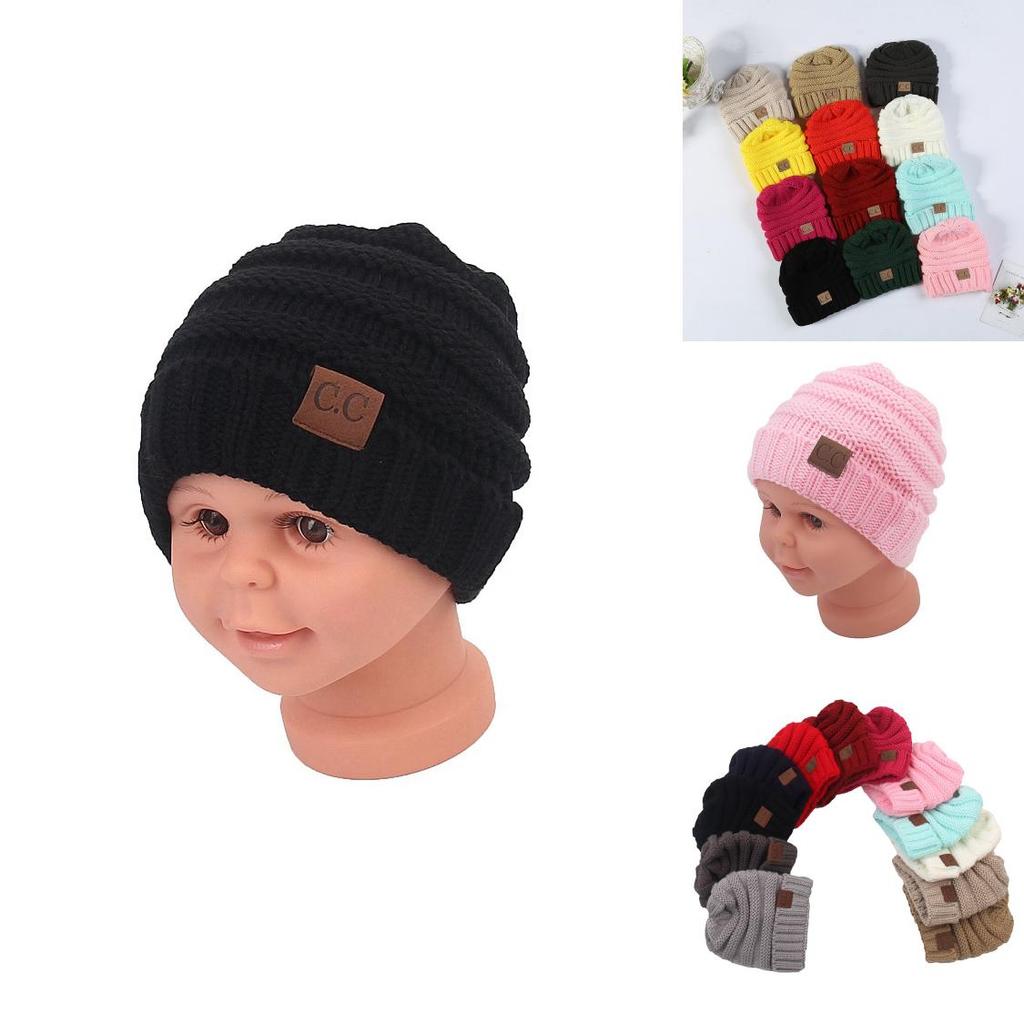 Trendy Kids Knitted Hat Soft Warm Yarn Beanie For Boys And Girls Winter Spring Fall
