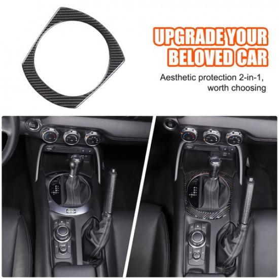 Soft Carbon Center Gear Trim Sticker For Mazda MX-5/Fiat 124/Abarth 124 AT 16+