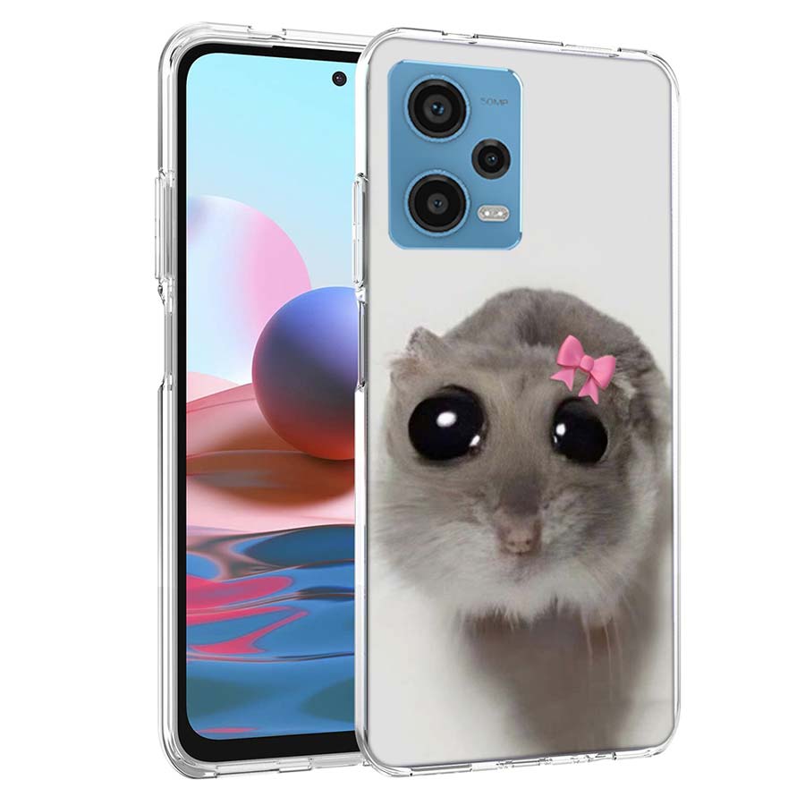 Funny Sad Hamster Meme Phone Case For Redmi Note 13 12 14 15 Pro Plus 13R 11 11T 11E 11S 10 Pro 10S 9 9S Cover Cell Clear TPU Ca