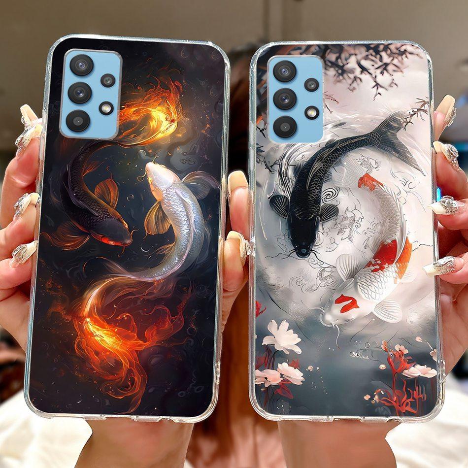 For Samsung Galaxy A32 Cool Dragon Tiger Painted Phone Case For Samsung A32 4G 5G SM-A325F SM-A326B Soft Silicone TPU Cases