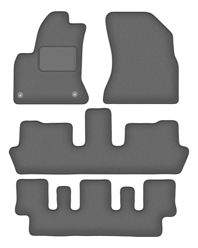Dywaniki samochodowe welurowe grafitowe: Citroen C4 Picasso I 7 miejsc (2006-2013)