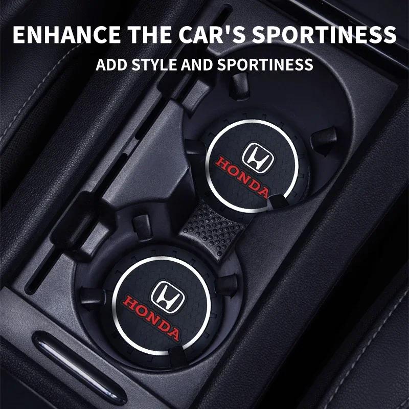 1/2pcs Car Coasters Water Cup Holder Pads Cup Slot Non-Slip Mat Interior Accessories For Honda civic accord cr-v fit crosstour FL3