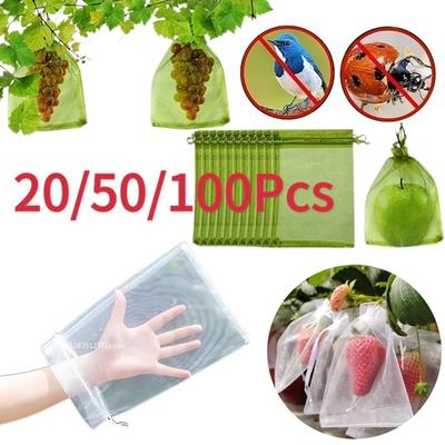1/5/50/100 Stück Traubenschutzbeutel Anzuchtbeutel Netz Obst Schädlingsbekämpfungsprodukte Atmungsaktive Gaze Erdbeer-Setzlingbeutel Organza